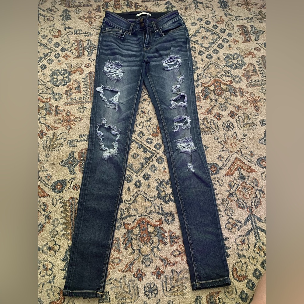 Daytrip Dark Distressed Skinny Jeans
